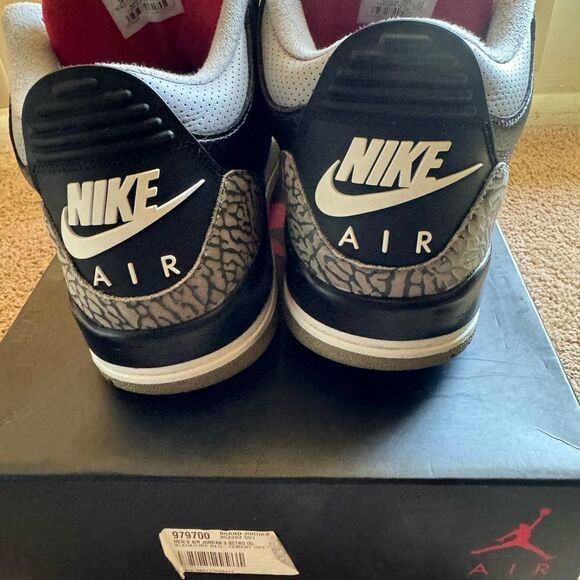 Size 14 - Nike Air Jordan 3 Retro OG Black Cement Fire Red Grey  854262-001 main image 9